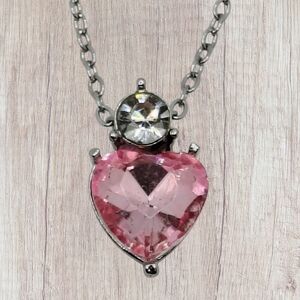 Elegant Pink Heart Pendant Necklace